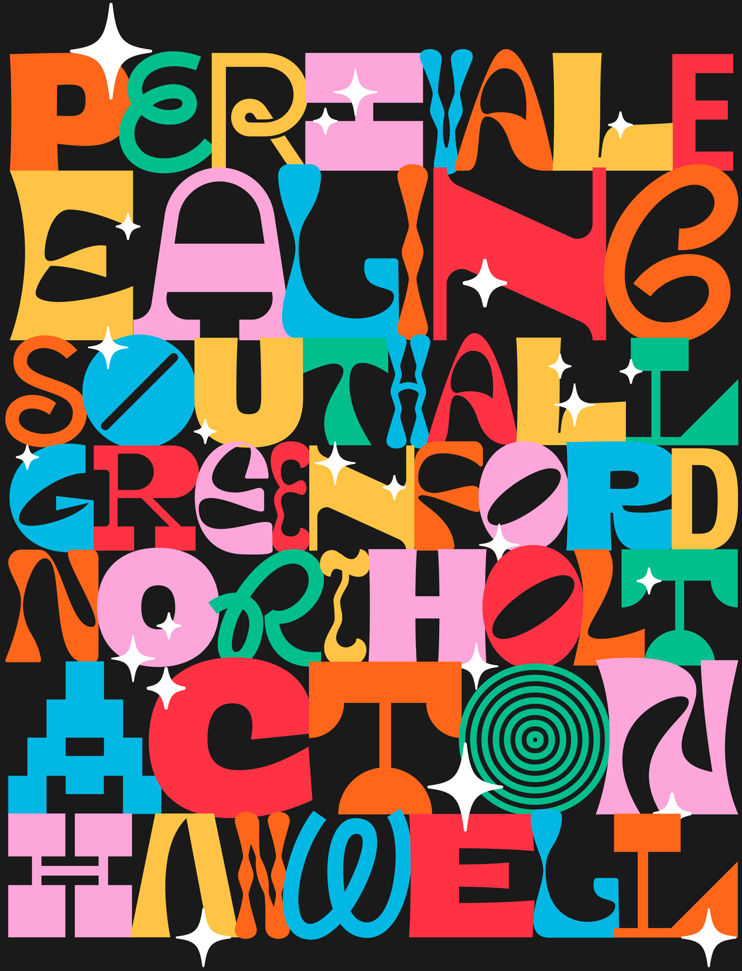 This is logo designed around the names of the 7 towns in Ealing