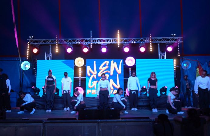 Young dancers on stage at New Gen Festival